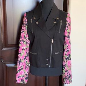 Moto style denim jacket